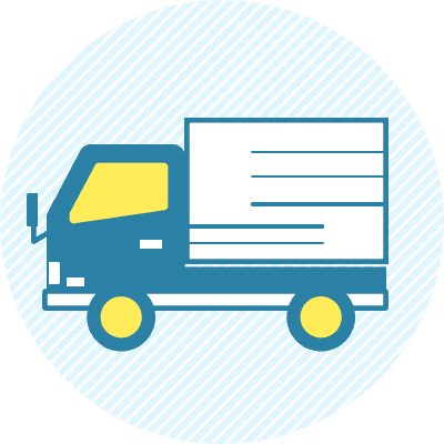 配送や納品をイメージしたトラックのイメージイラスト